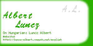 albert luncz business card